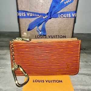 Louis Vuitton Brown Epi leather Pochette Cles- FREE COA